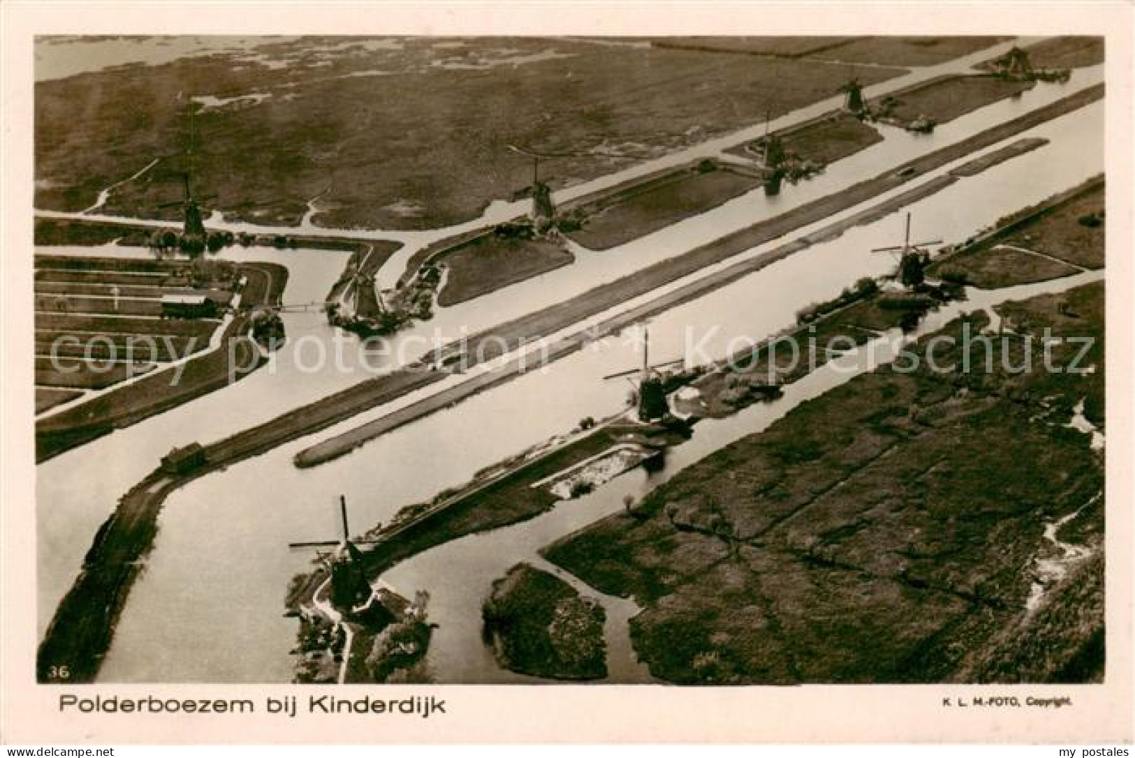 Kinderdijk NL Fliegeraufnahme Polderboezem