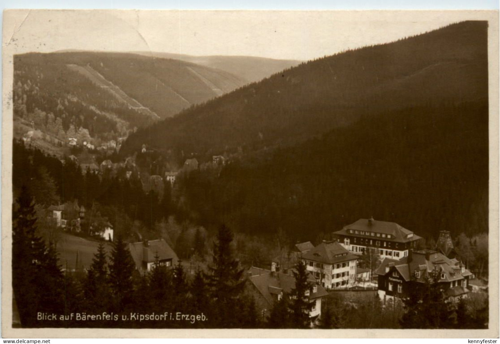 Kipsdorf i. Erzgeb., Blick auf Bärenfels u. Kipsdorf