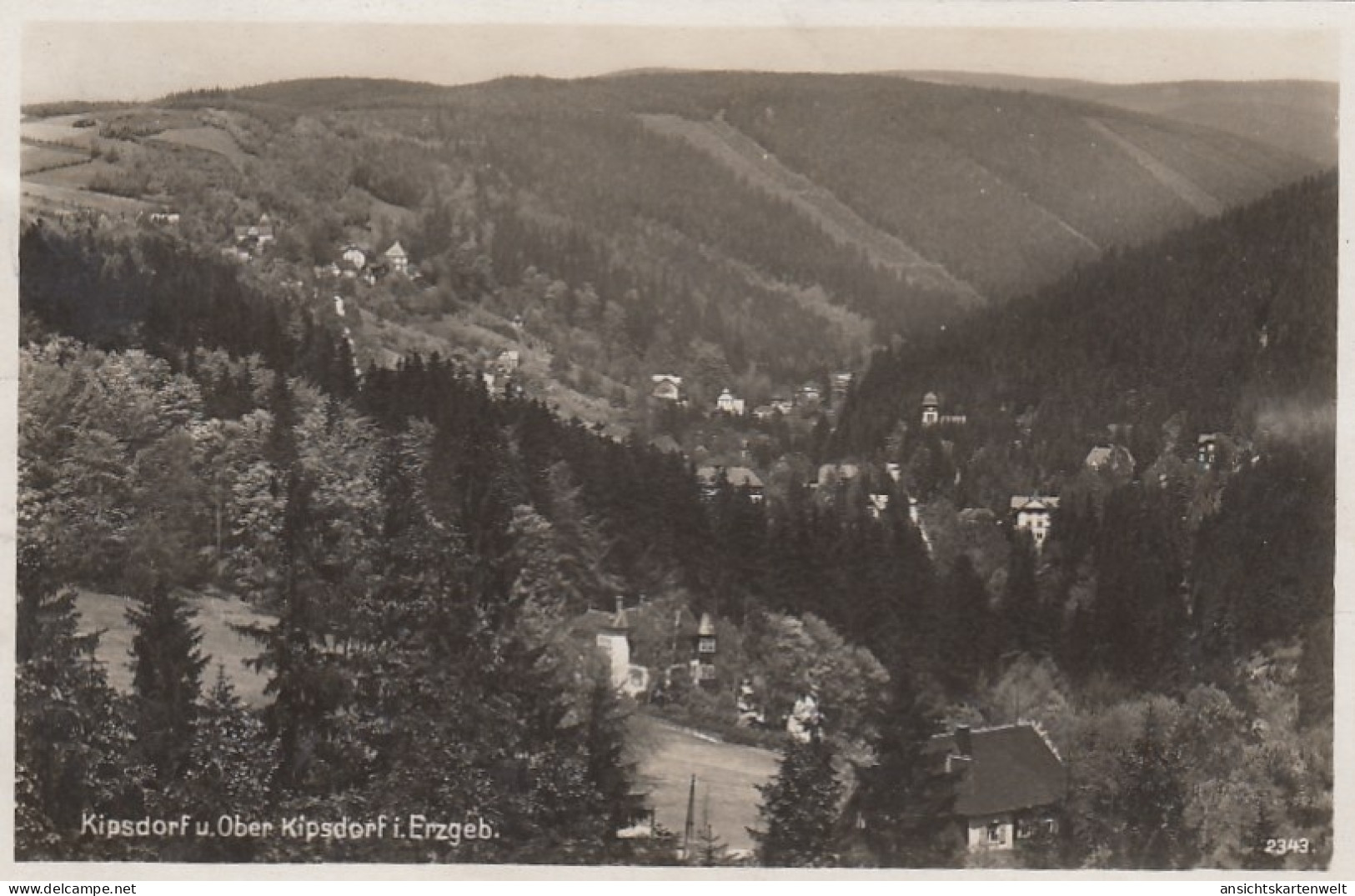 Kipsdorf und Ober Kipsdorf / Erzgebirge, Panorama gl1932 #E7359