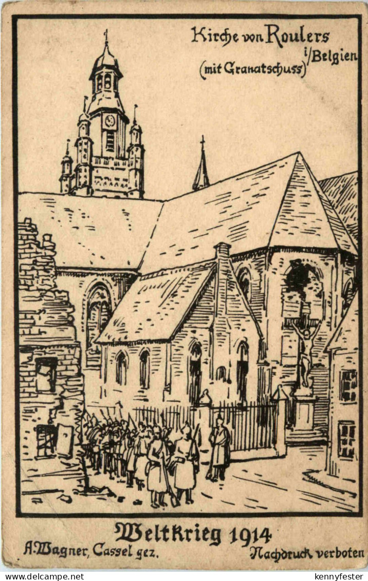 Kirche in Roulers - Weltkrieg 1914