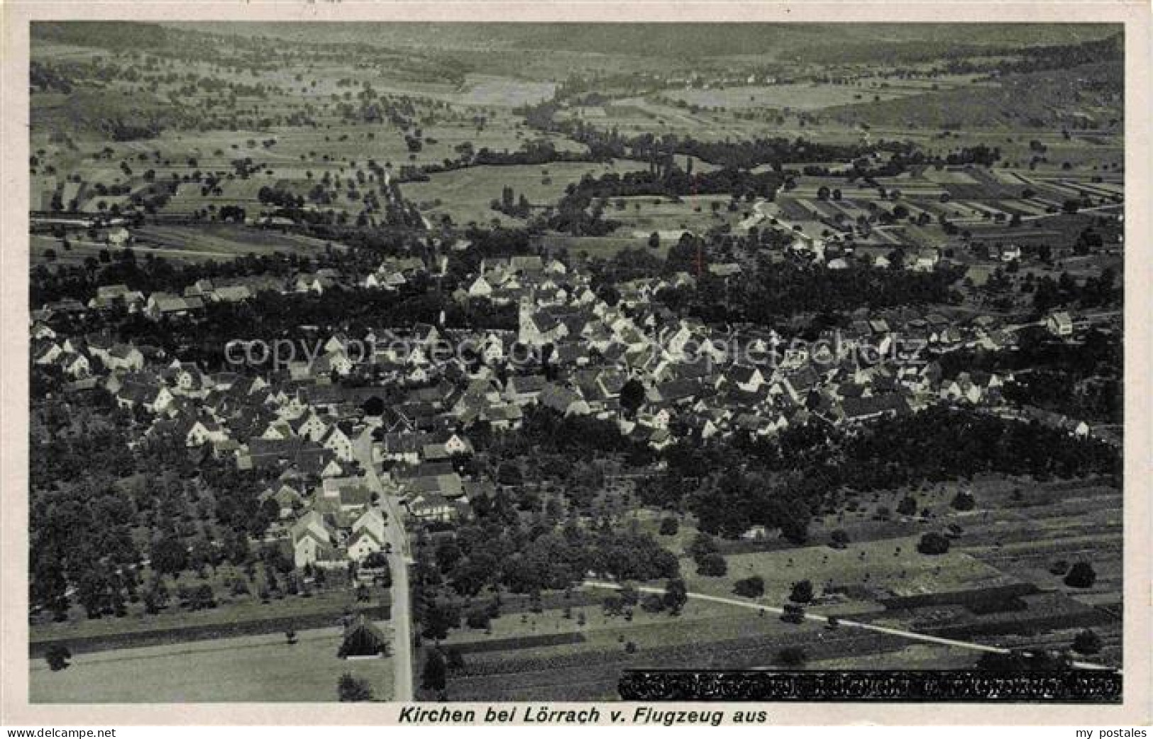 Kirchen Efringen-Kirchen Loerrach bw Fliegeraufnahme Feldpost