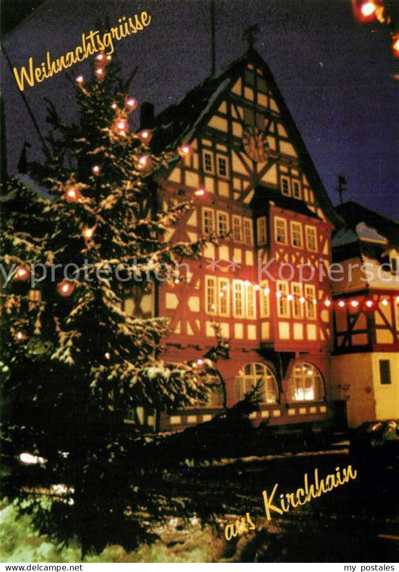 Kirchhain Hessen Marktplatz Altstadt Christbaum Weihnachtskarte