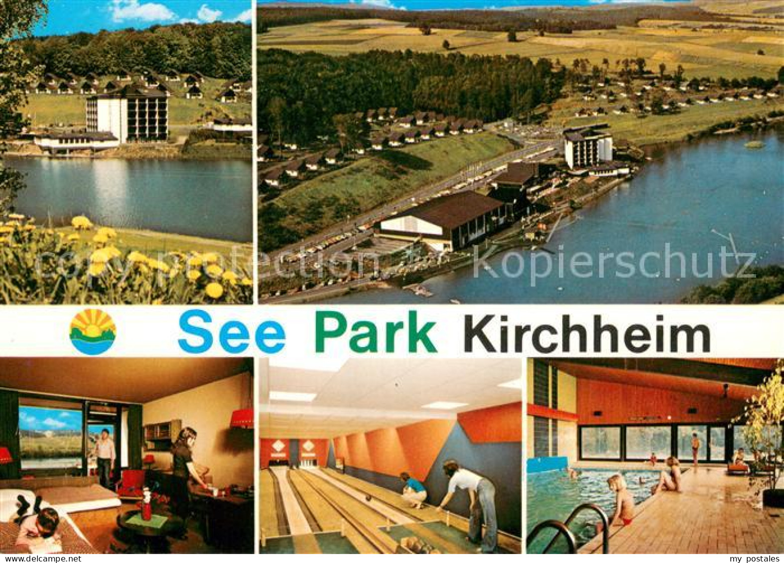 Kirchheim Hessen See Park Kirchheim Fliegeraufnahme Zimmer Kegelbahn Hallenbad