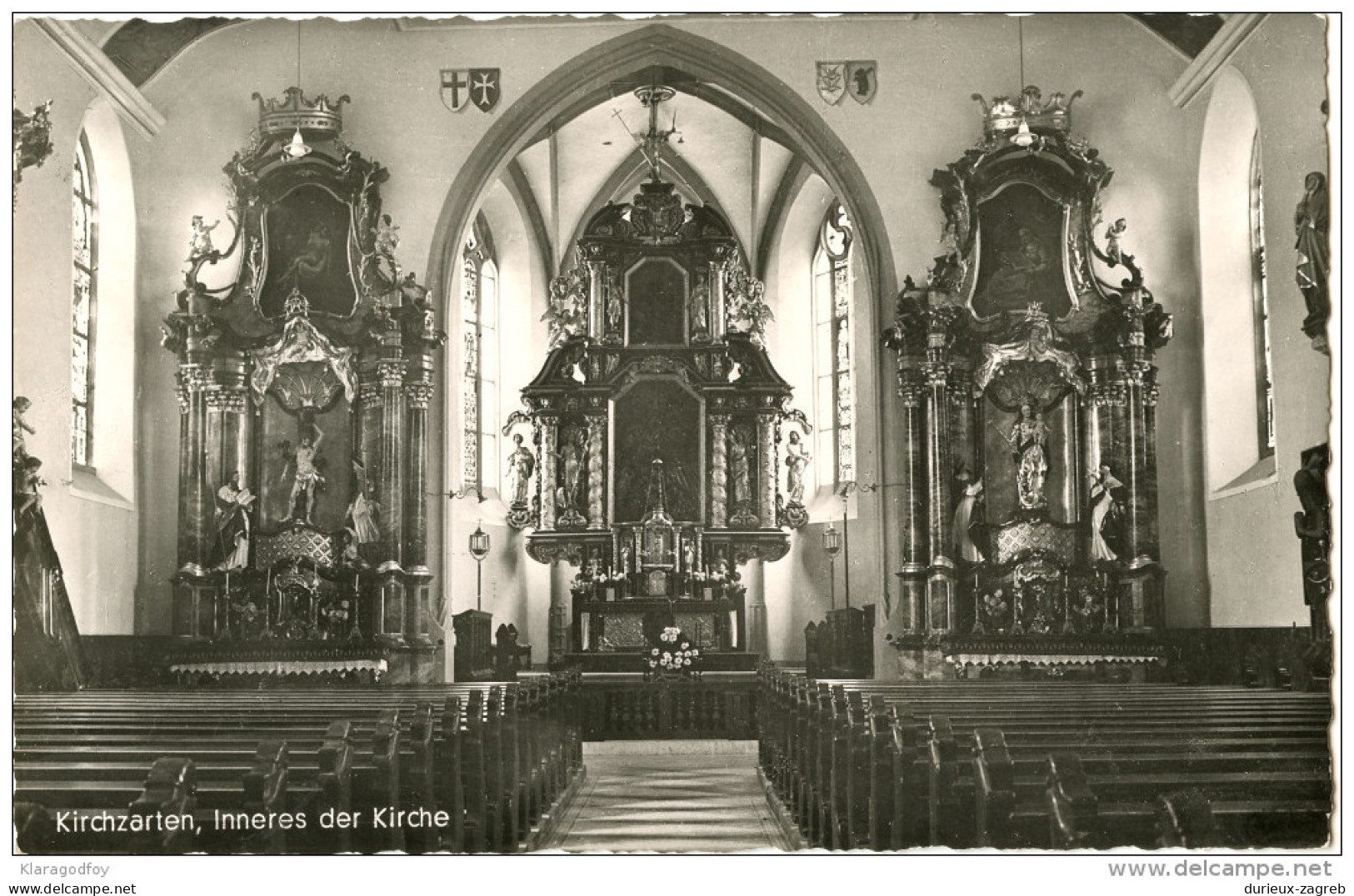 Kirchzarten, Church interior old unused postcard bb
