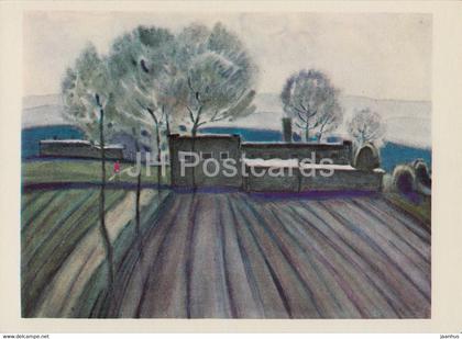 across Kyrgyzstan by V. Rogachev - Plue Day - illustration - 1979 - Russia USSR - unused