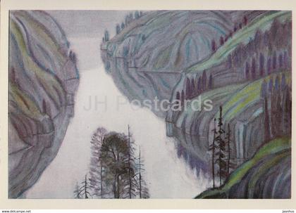 across Kyrgyzstan by V. Rogachev - Sary-Chelek - illustration - 1979 - Russia USSR - unused