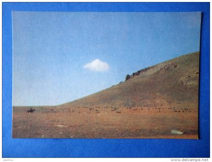towards jailoo - horse - Nature of Kyrgyzstan - 1969 - Kyrgyzstan USSR - unused