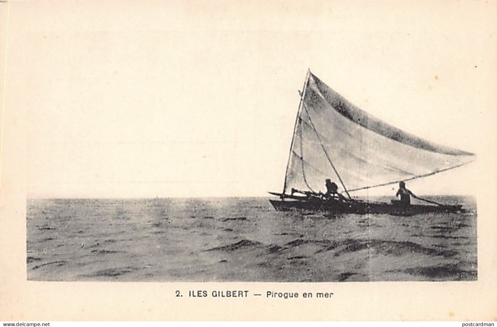KIRIBATI Gilbert Islands - A Canoe at Sea - Publ. F. Chapeau 2