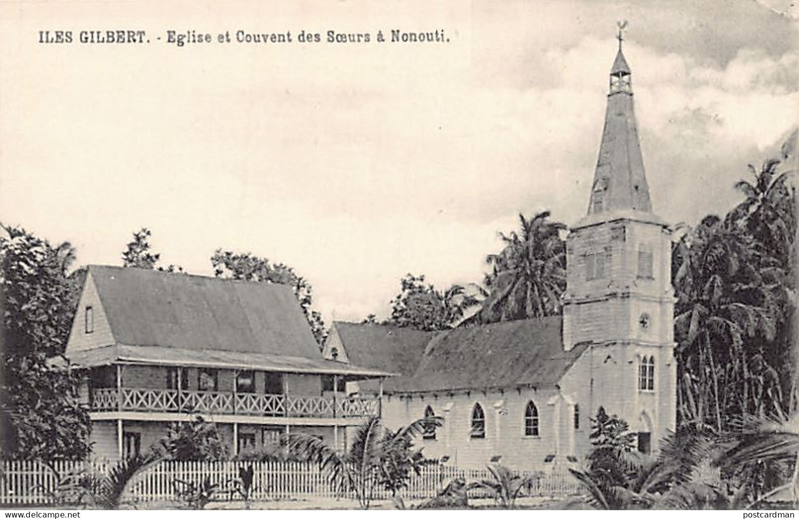 KIRIBATI Gilbert Islands - NONOUTI - Church and sisters' convent - Publ. unknown
