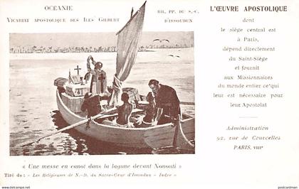 KIRIBATI Gilbert Islands - A mass in a canoe in the lagoon in front of Nonouti - Publ. Reverend Fathers of the Sacred He