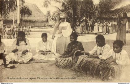 Kiribati, Gilbert Islands, Hat Weavers (1910s) Micronesia Mission Postcard