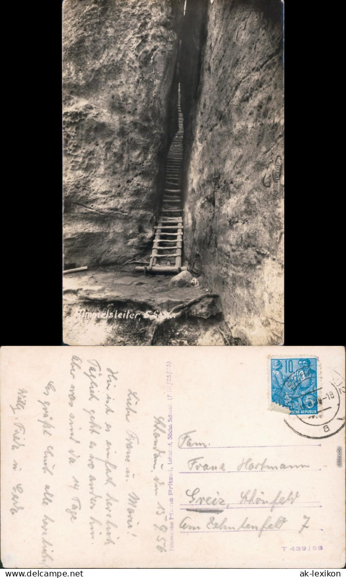 Kirnitzschtal Kuhstall, Himmelsleiter - Sächsische Schweiz 1956