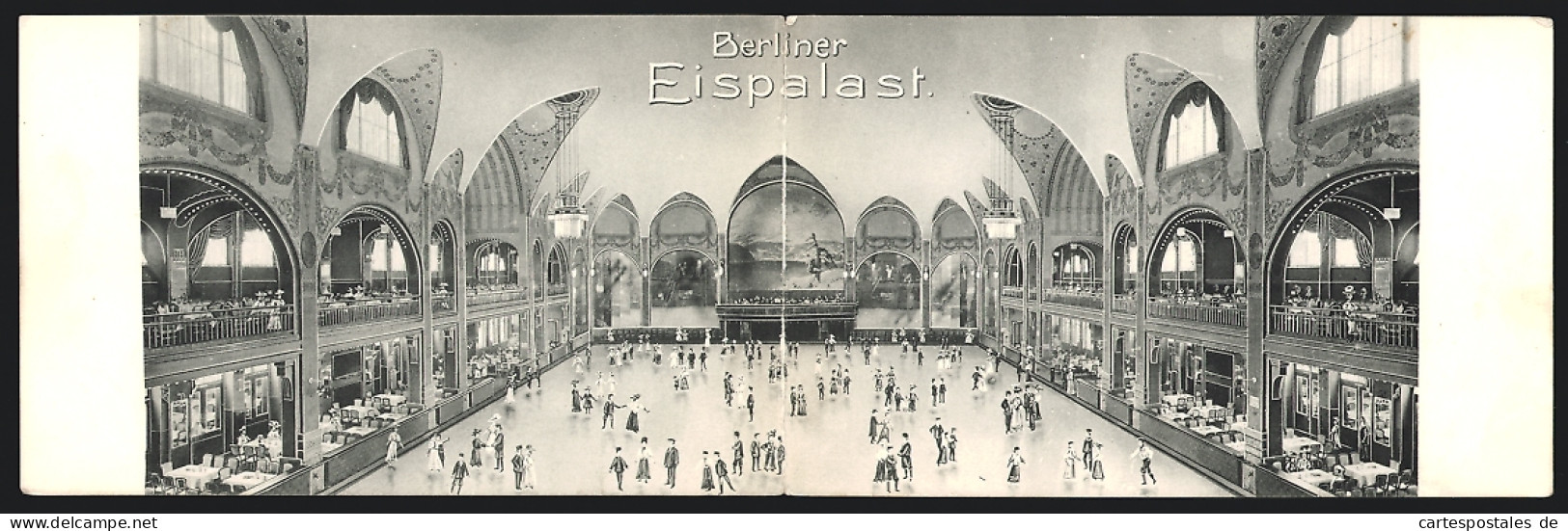 Klapp-AK Berlin-Schöneberg, Eispalast, Innenansicht