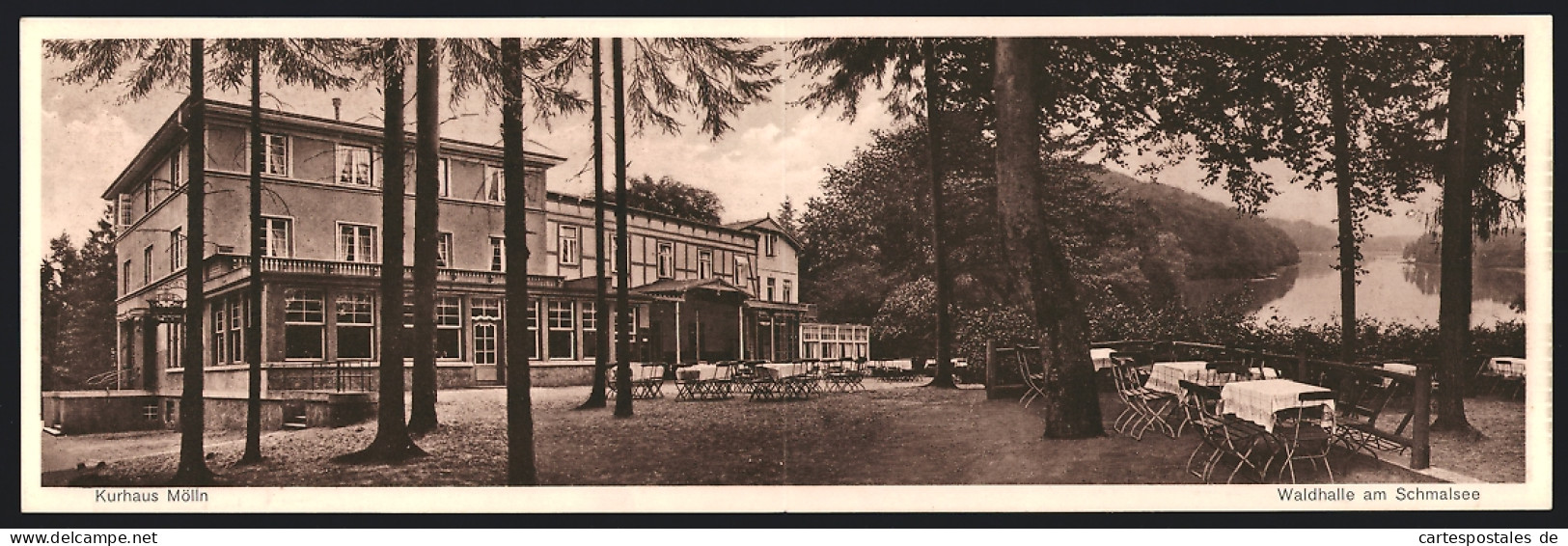 Klapp-AK Mölln, Kurhaus Mölln, Waldhalle am Schmalsee