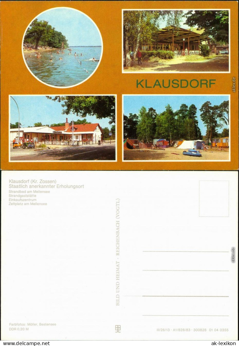Klausdorf Mellensee   Strandgaststätte, Einkaufszetrum, Zeltplatz  1983
