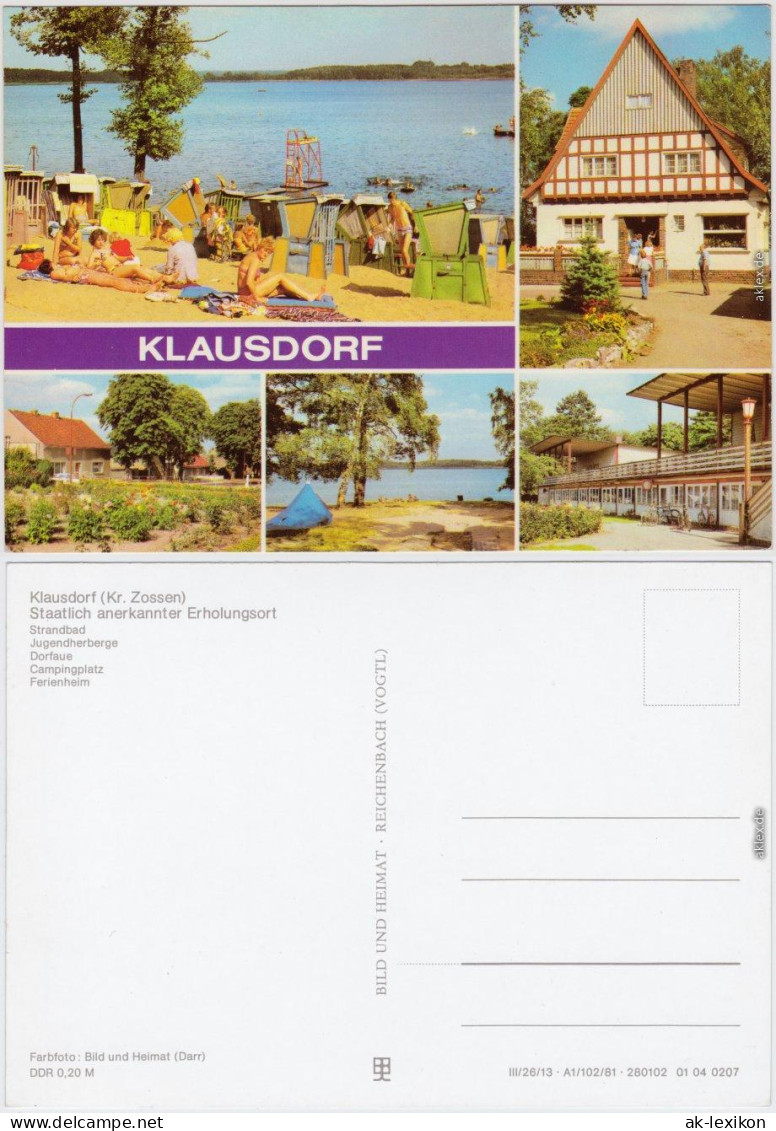 Klausdorf  Strandbad, Jugendherberge, Dorfaue, Campingplatz, Ferienheim 1981