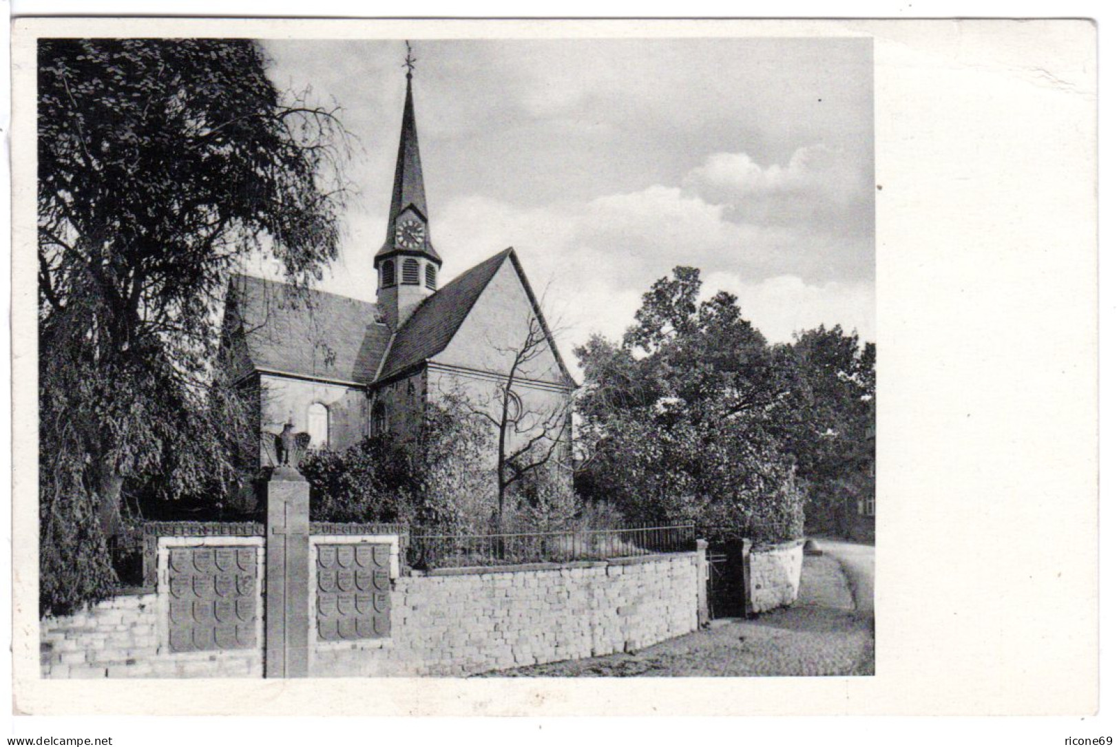 Klein-Karben, St. Michaelis-Kirche, 1950 gebr. sw-AK