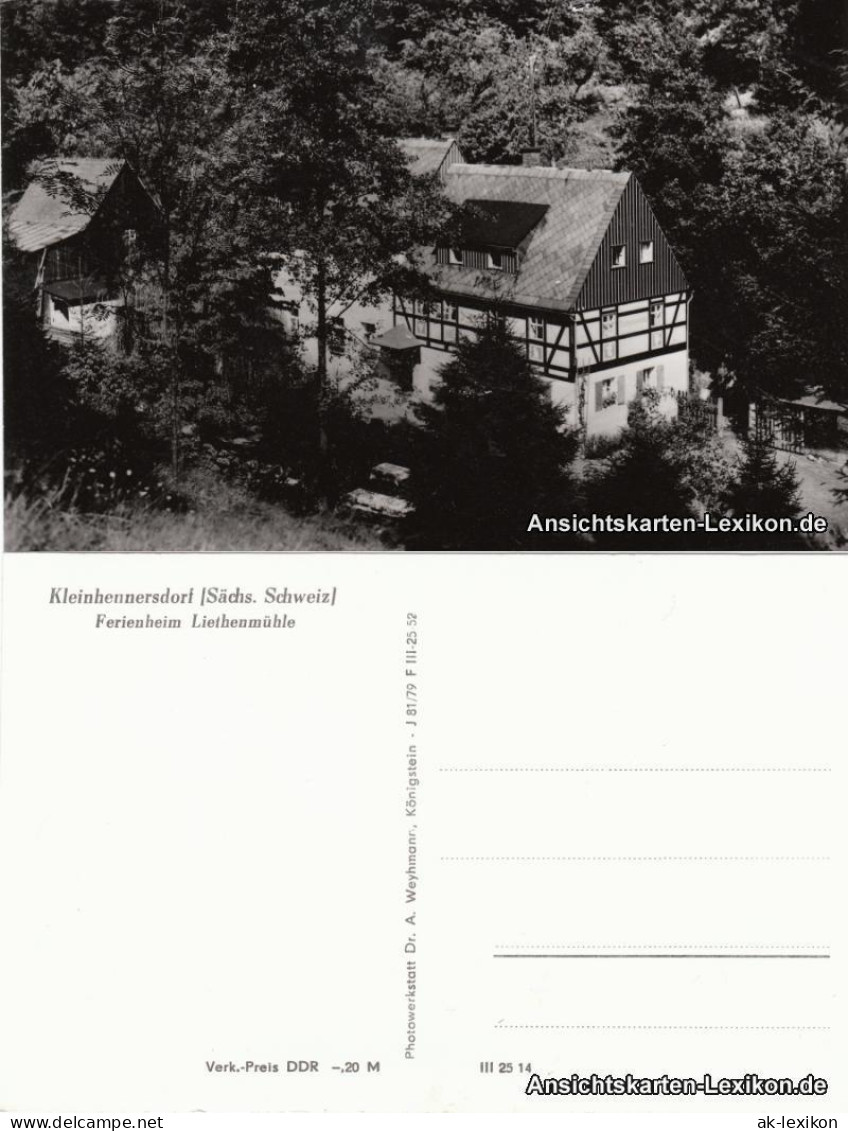 Kleinhennersdorf-Gohrisch (Sächs. Schweiz) Ferienheim Liethenmühle 1979
