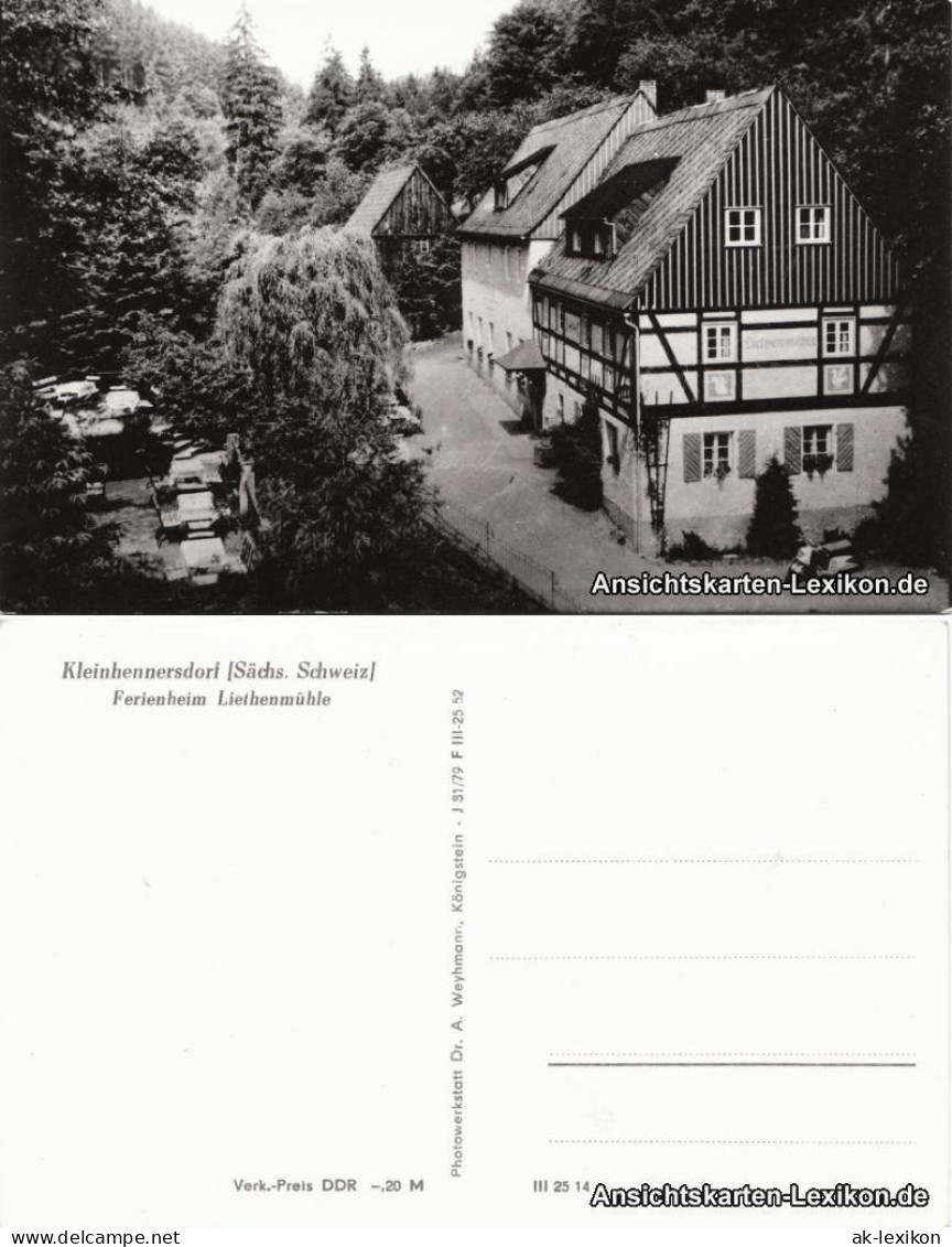 Kleinhennersdorf-Gohrisch (Sächs. Schweiz) Ferienheim Liethenmühle 1979