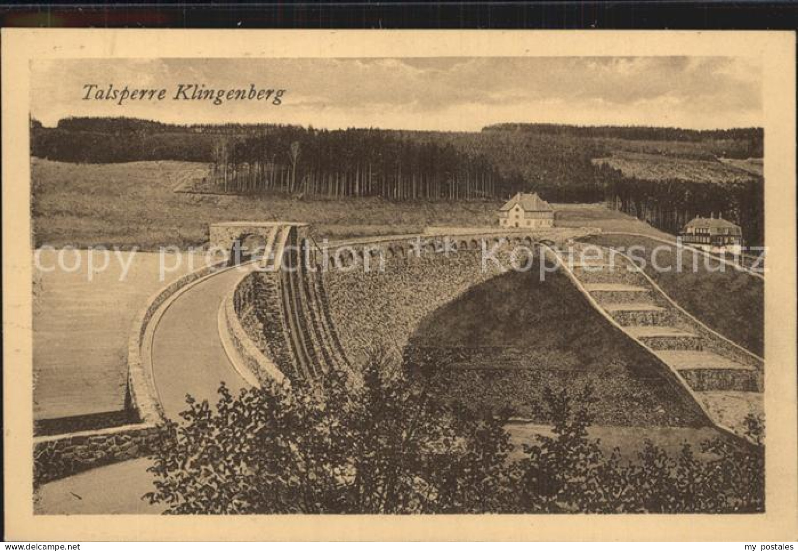 Klingenberg Sachsen Talsperre Stausee Sperrmauer Hochwasserueberlauf