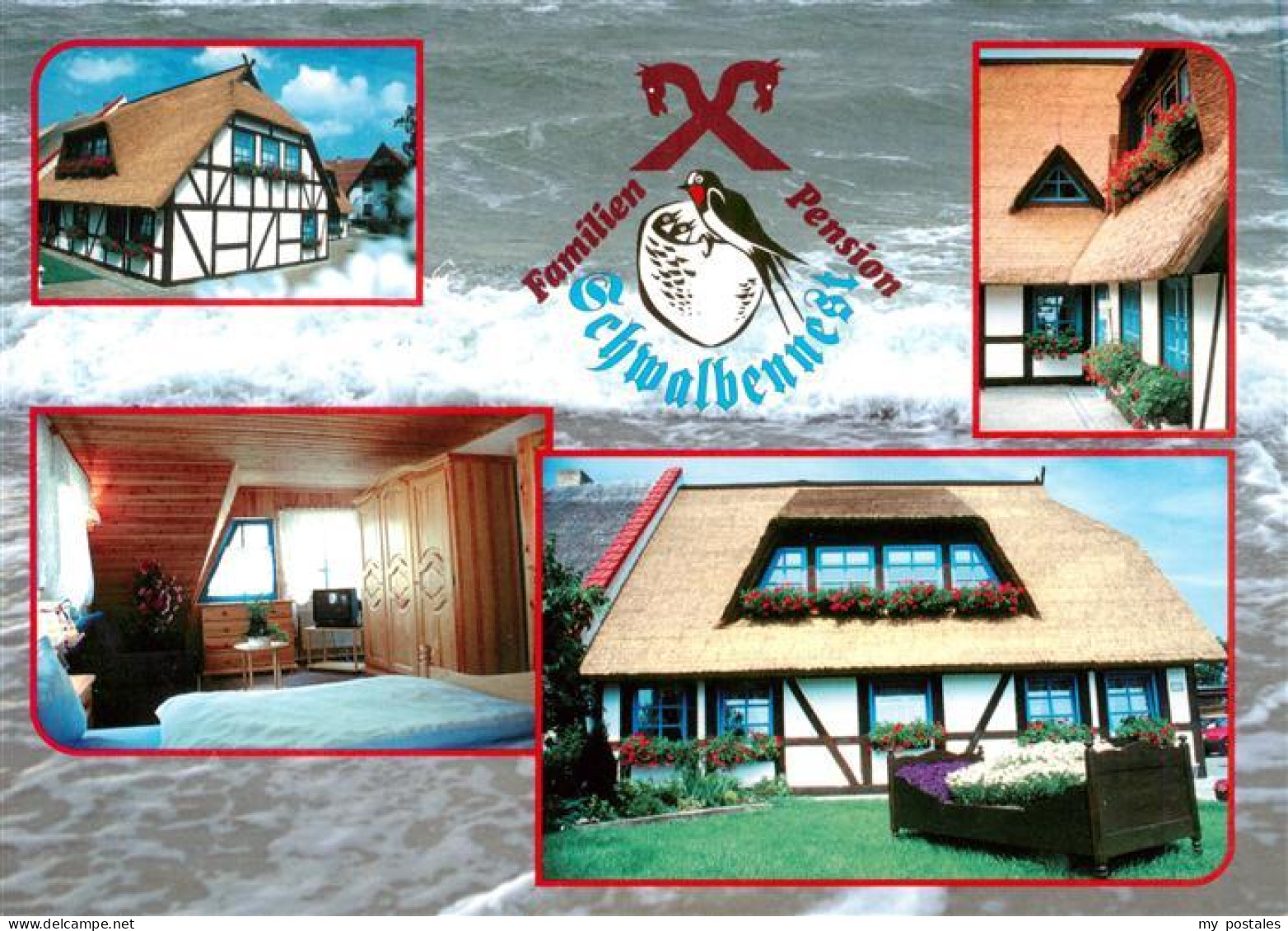 Klockenhagen Ribnitz-Damgarten Familienpension-Schwalbennest Reetdach Fachwerk Z