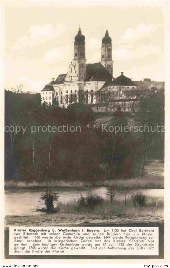 Kloster Roggenburg Kloster Barockkirche Zweituerme Flusslandschaft Wiese Abtei W