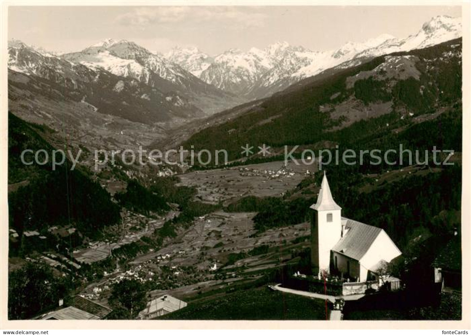 Klosters GR Das Praetigau von Furna gesehen
