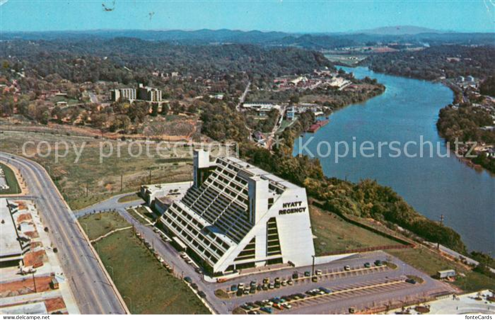 Knoxville Tennessee Hyatt Regency Tennessee River Air view
