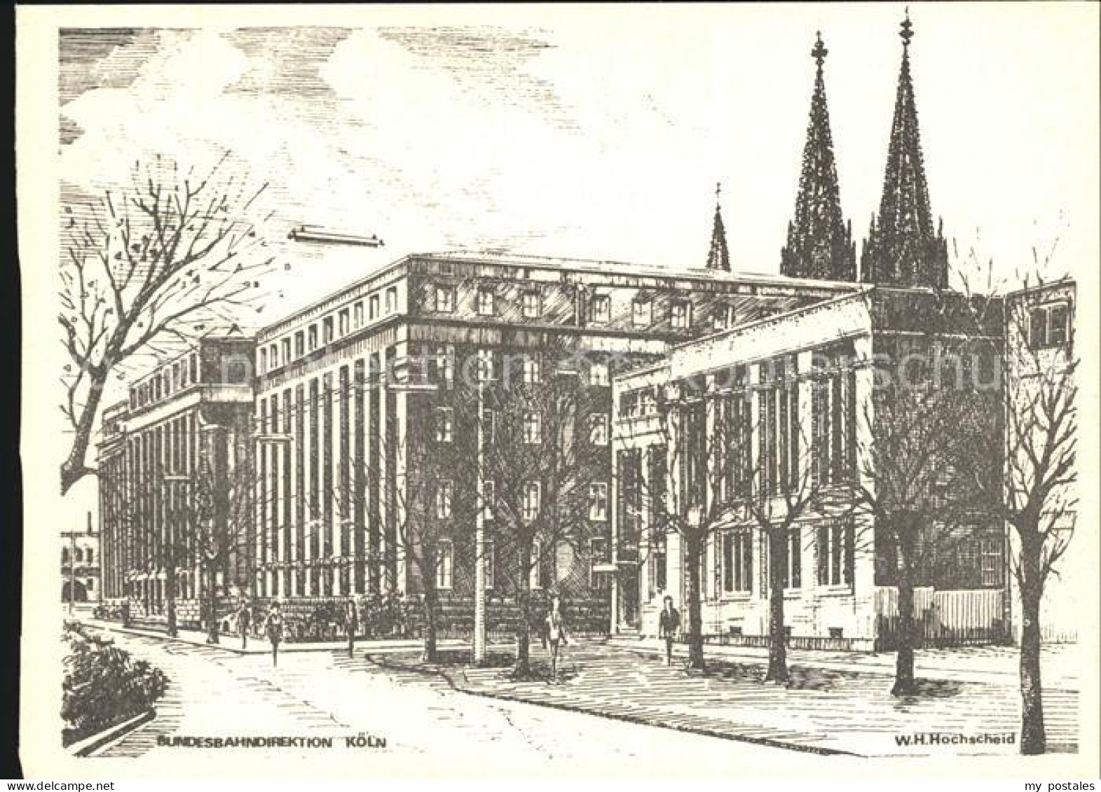 Koeln Rhein Bundesbahndirektion Koeln Zeichnung