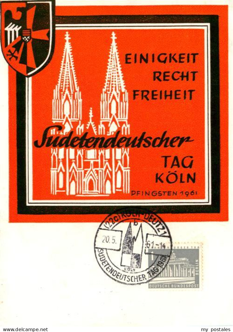 Koeln  Rhein Sudetendeutscher Tag Koeln mit Dom Plakat
