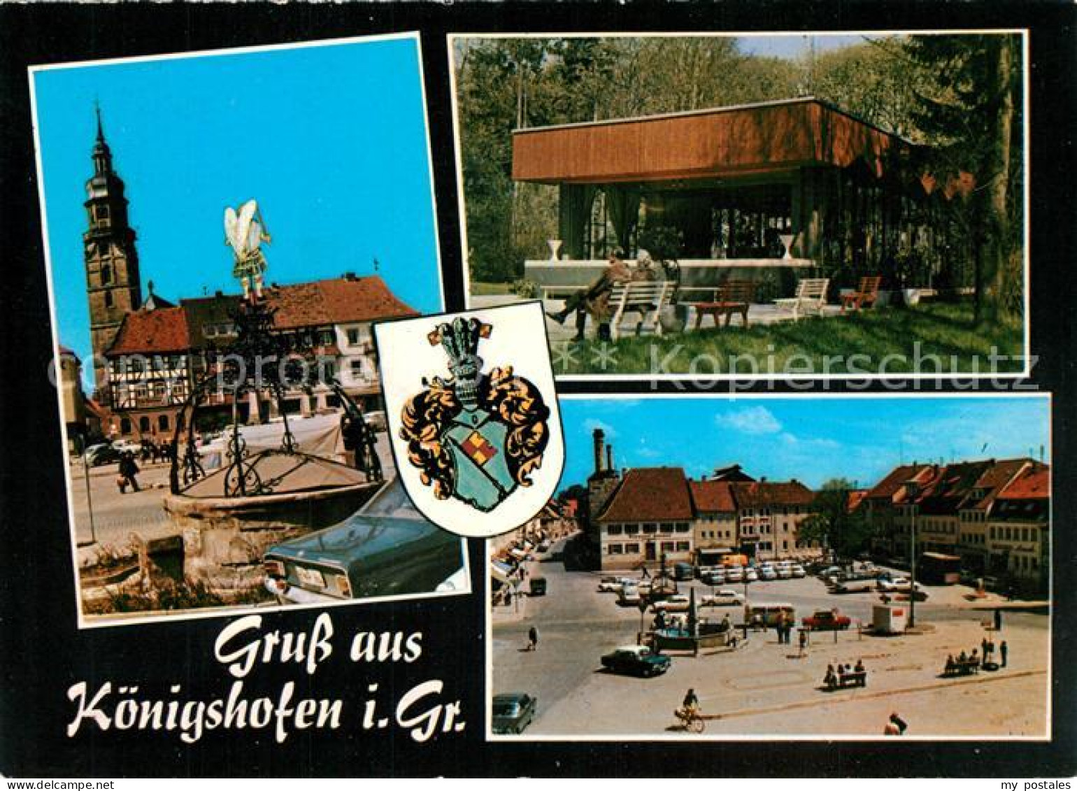 Koenigshofen Bad Marktplatz Brunnen Rathaus