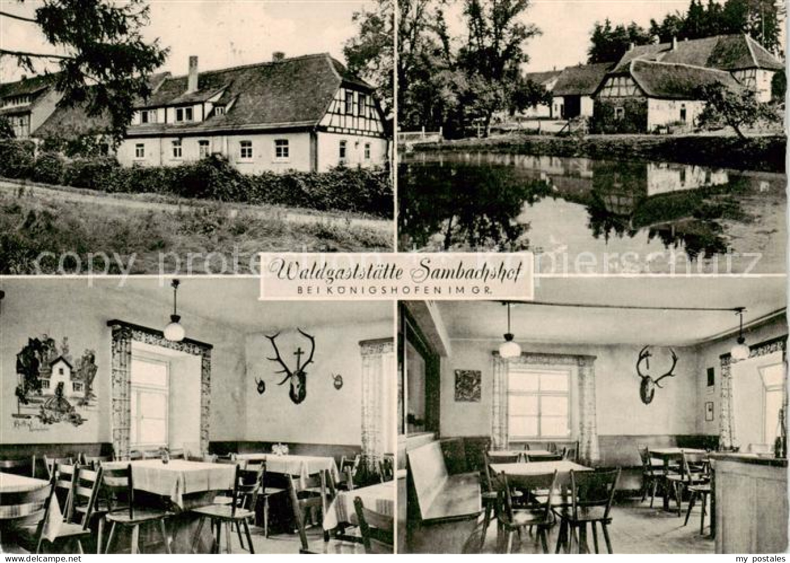 Koenigshofen Bad Waldgaststaette Sambachshof Gastraeume Schwanenteich