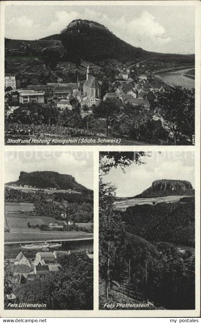 Koenigstein Saechsische Schweiz Fels Lilienstein Pfaffenstein