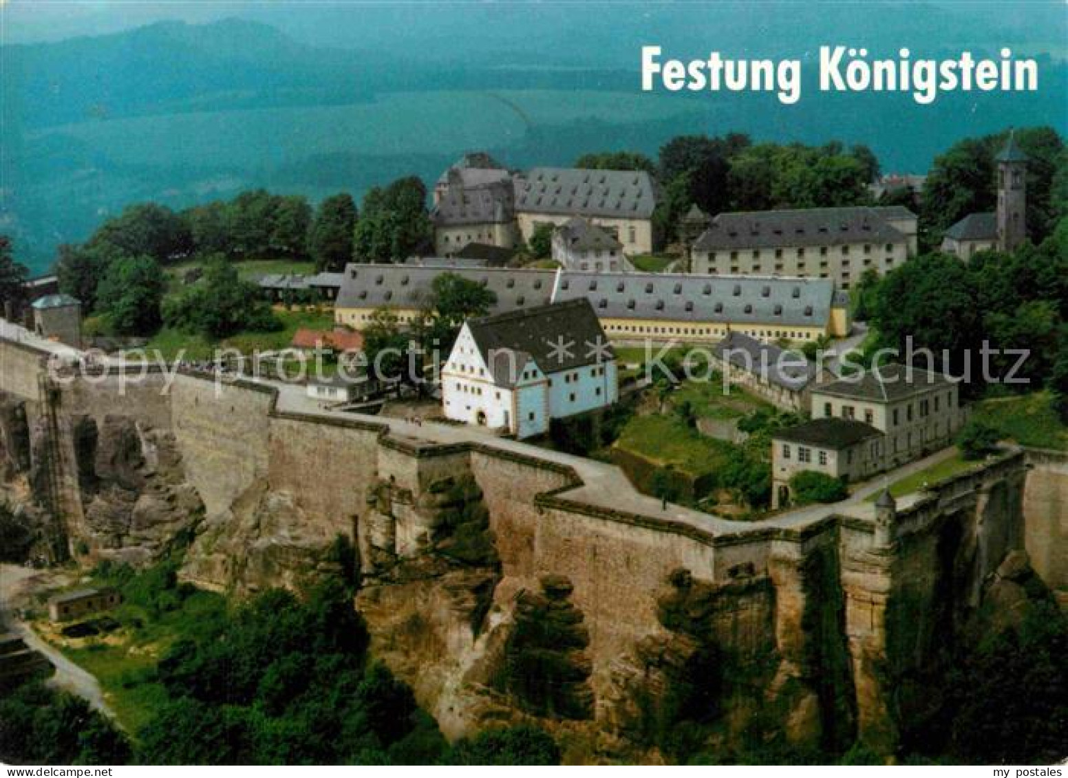 Koenigstein Saechsische Schweiz Festung Koenigstein Fliegeraufnahme