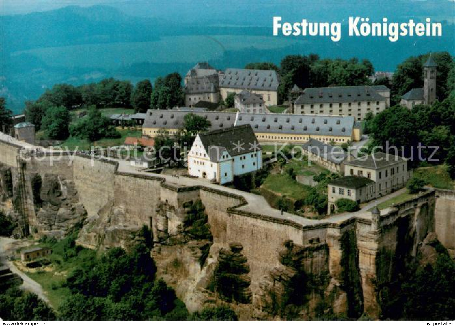 Koenigstein Saechsische Schweiz Festung Koenigstein Fliegeraufnahme