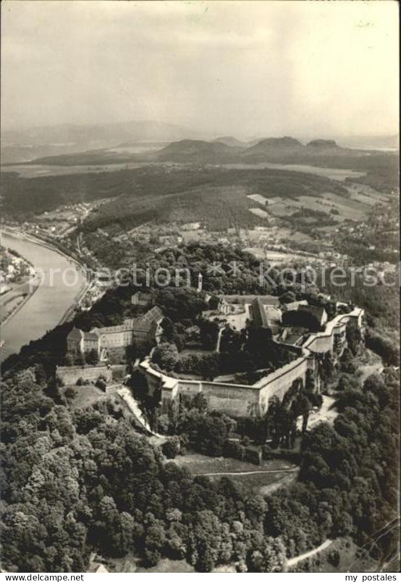 Koenigstein Saechsische Schweiz Festung Koenigstein Fliegeraufnahme