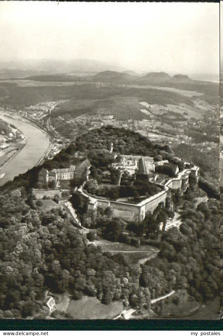 Koenigstein Saechsische Schweiz Festung Koenigstein Fliegeraufnahme