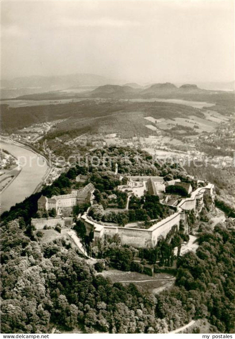 Koenigstein Saechsische Schweiz Festung Koenigstein Fliegeraufnahme