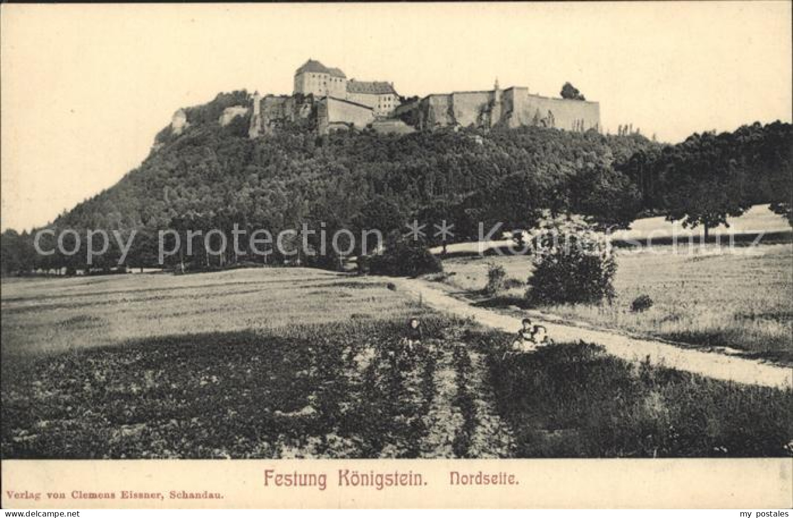 Koenigstein Saechsische Schweiz Festung Koenigstein Nordseite
