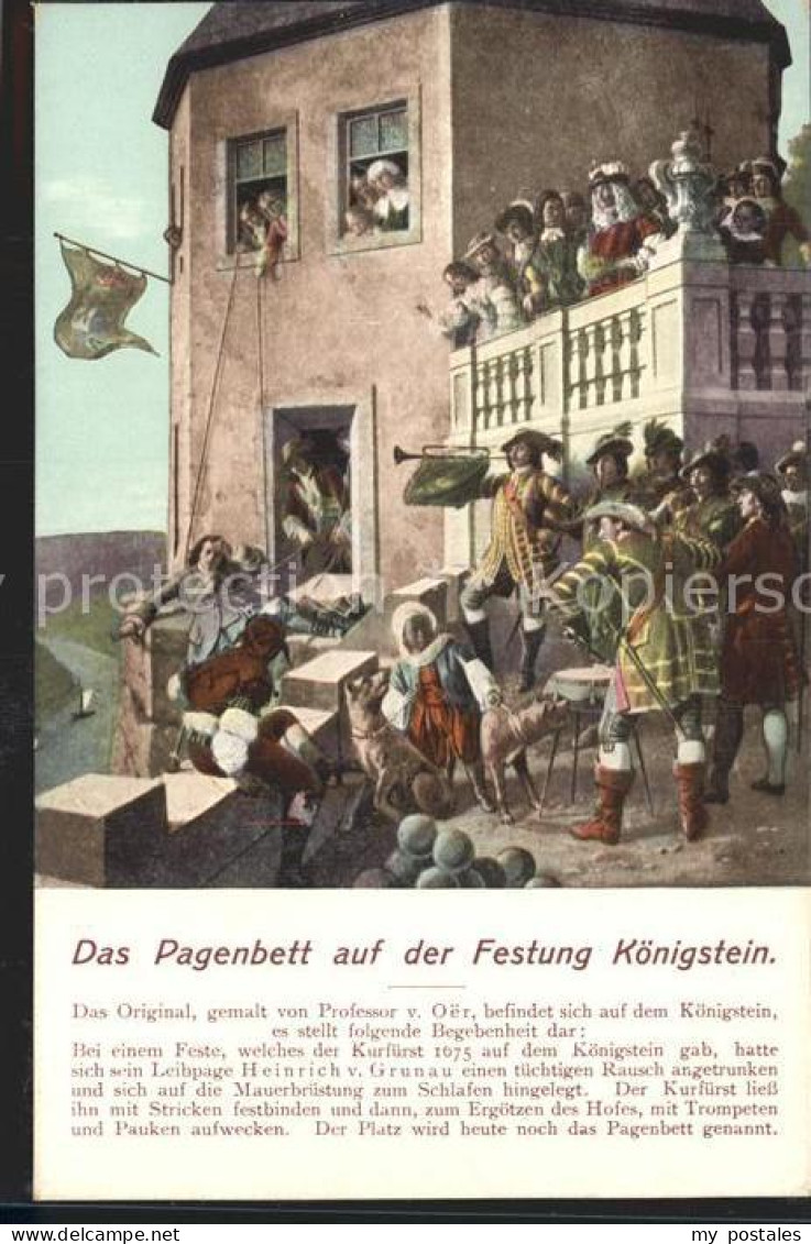 Koenigstein Saechsische Schweiz Pagenbett Festung Koenigstein