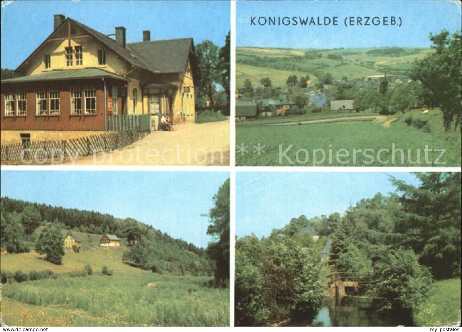 Koenigswalde Erzgebirge Gaststaette Landschaft Partie am Fluss