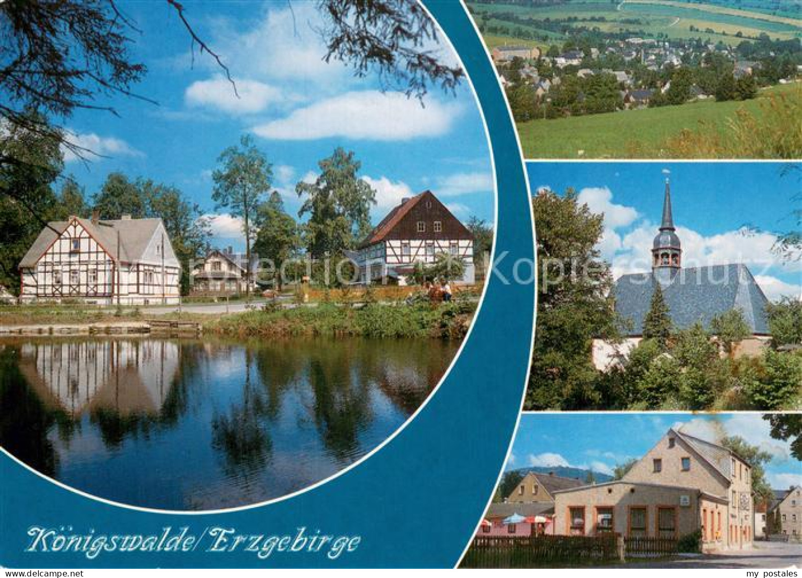Koenigswalde Erzgebirge Teilansicht Dorfkirche Deutsches Haus