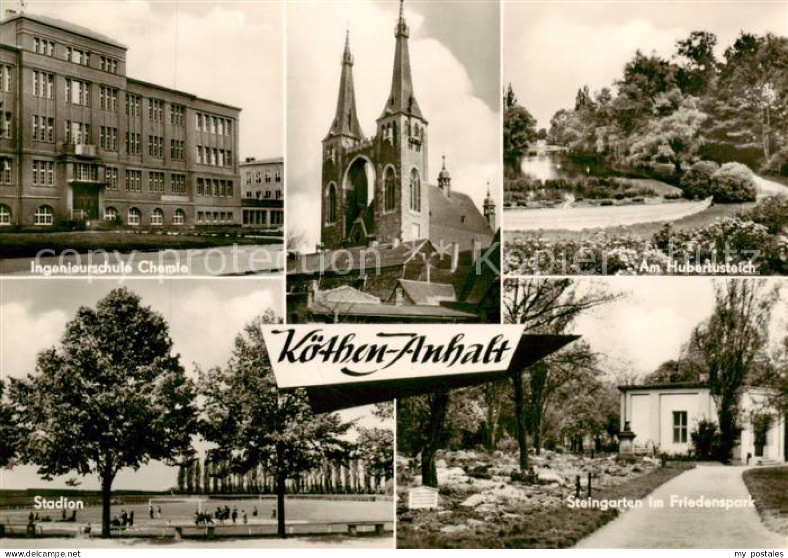 Koethen Anhalt Ingenieurschule Chemie Kirche Am Hubertusteich Stadion Steingarte