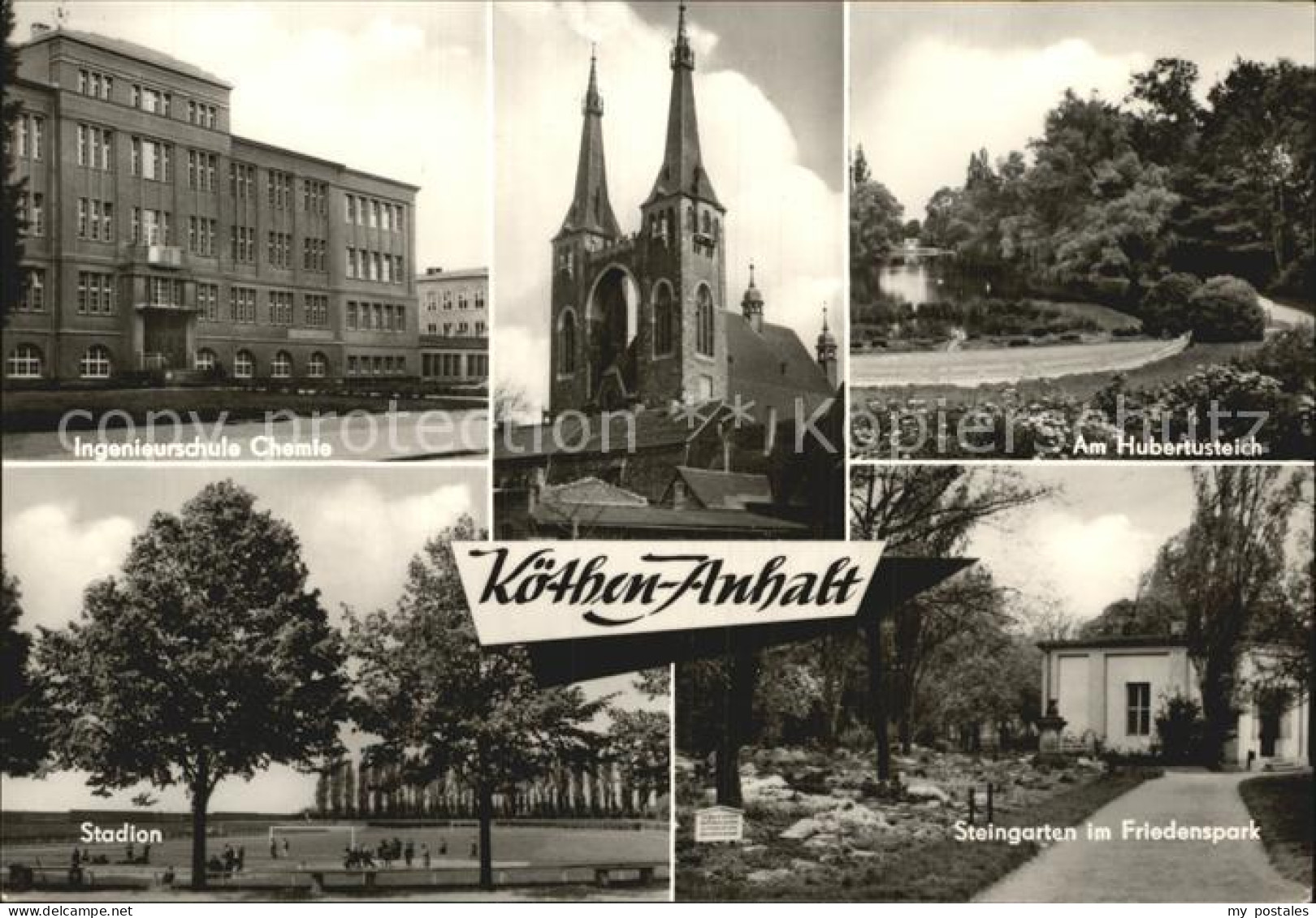 Koethen Anhalt Ingenieurschule Chemie Kirche Hubertusteich Stadion Steingarten i