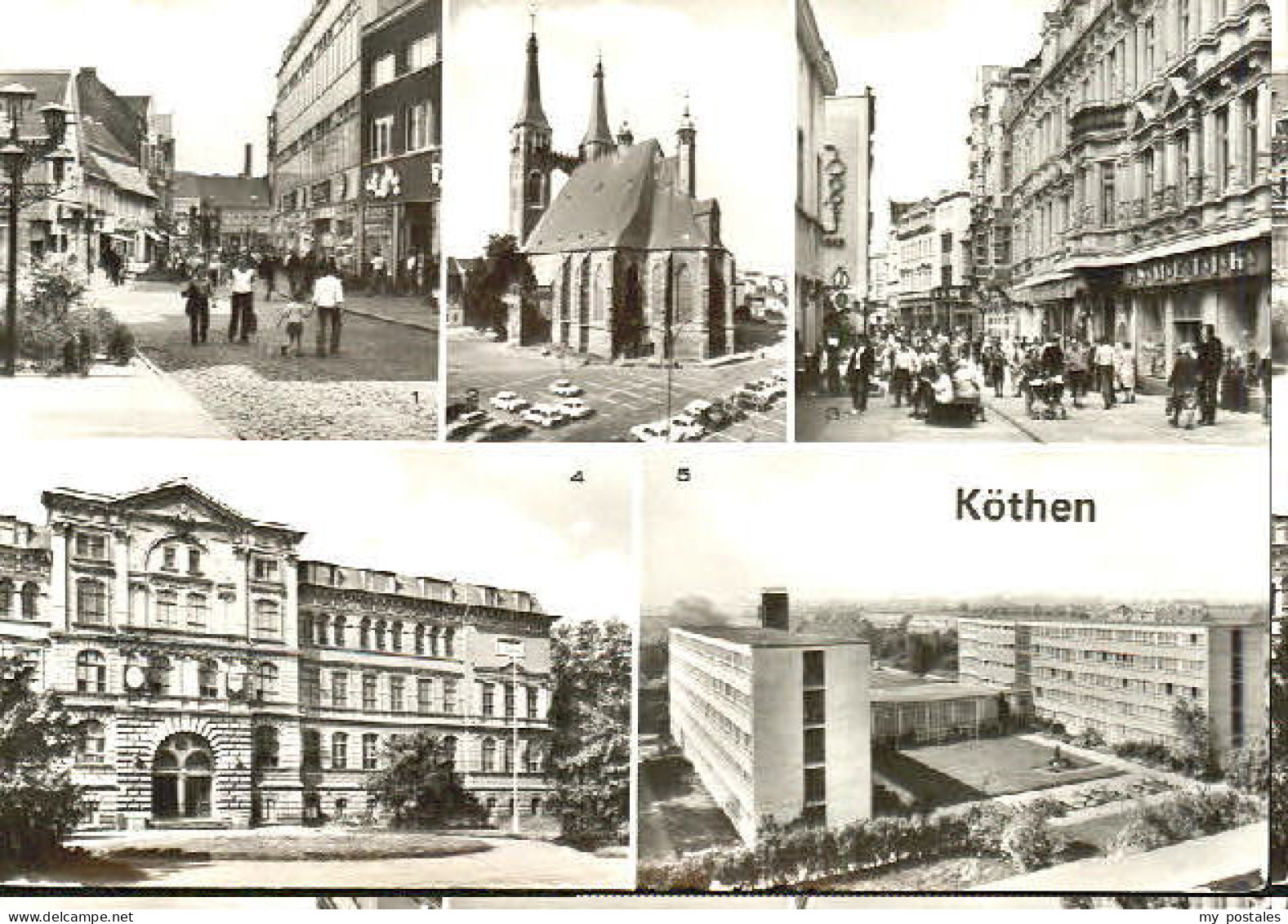 Koethen Anhalt Koethen Marktplatz Schule Kirche x 1970