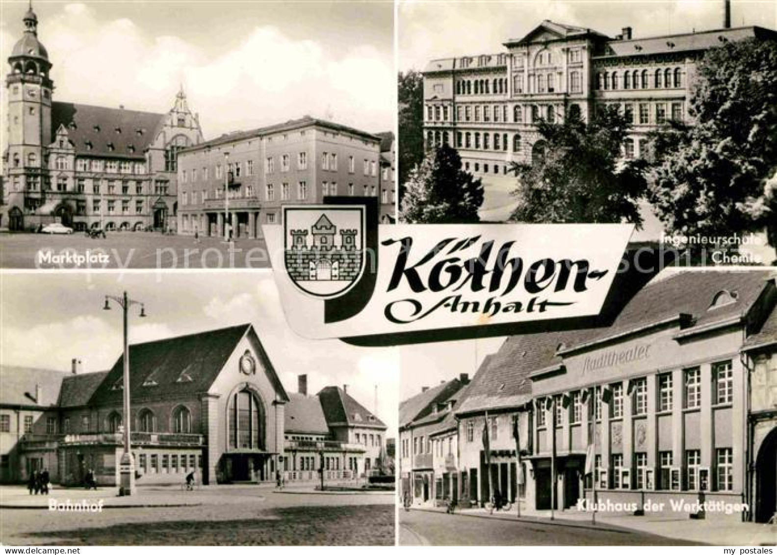 Koethen Anhalt Marktplatz Ingenieurschule Chemie Klubhaus der Werktaetigen Bahnh