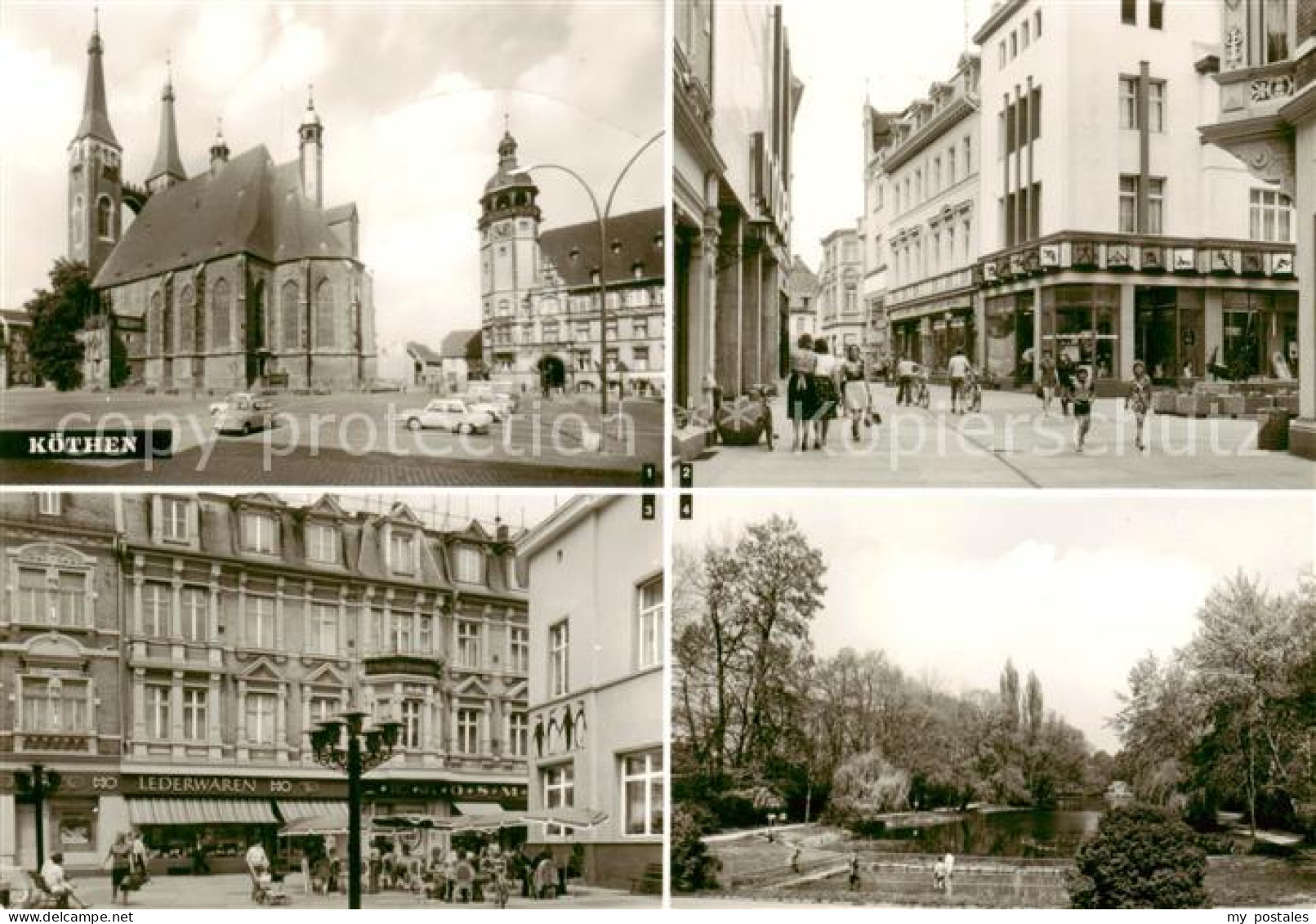 Koethen Anhalt Marktplatz mit St Jakobskirche und Rathaus Schalaunische Strasse