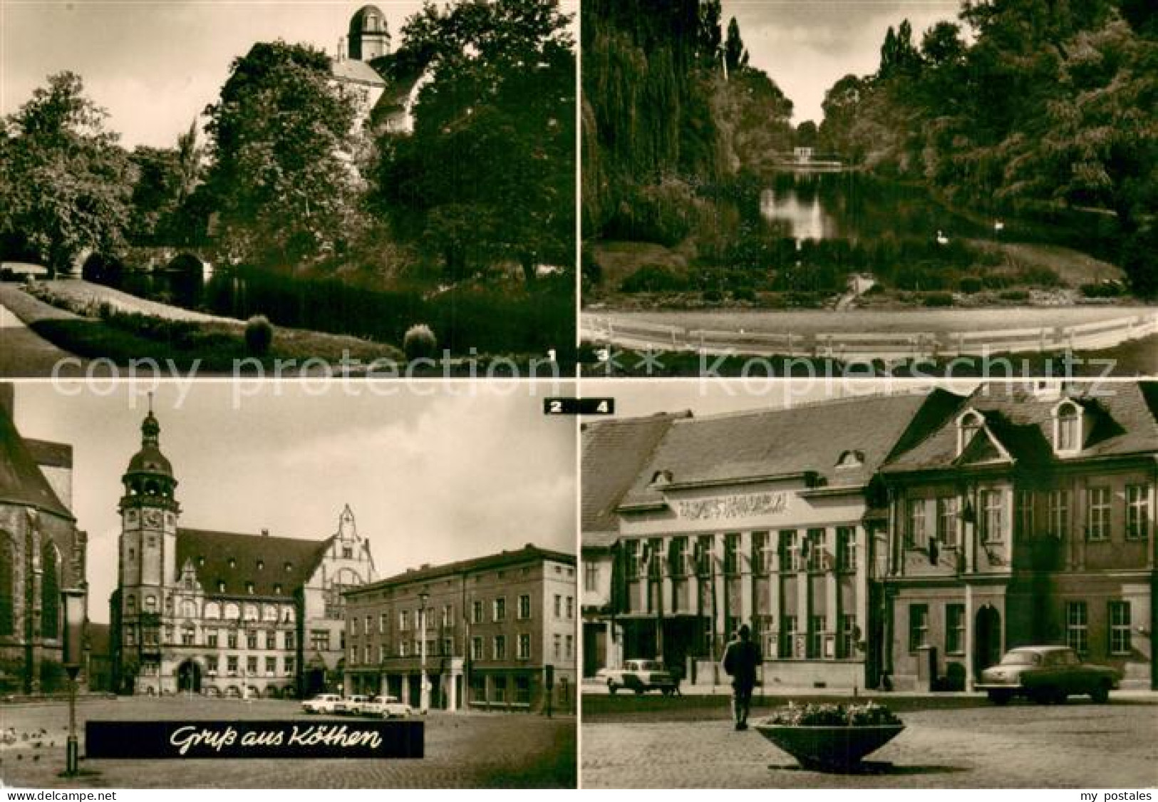 Koethen Anhalt Schlosspark Marktplatz Rathaus Stadthaus Hubertusteich Klubhaus d
