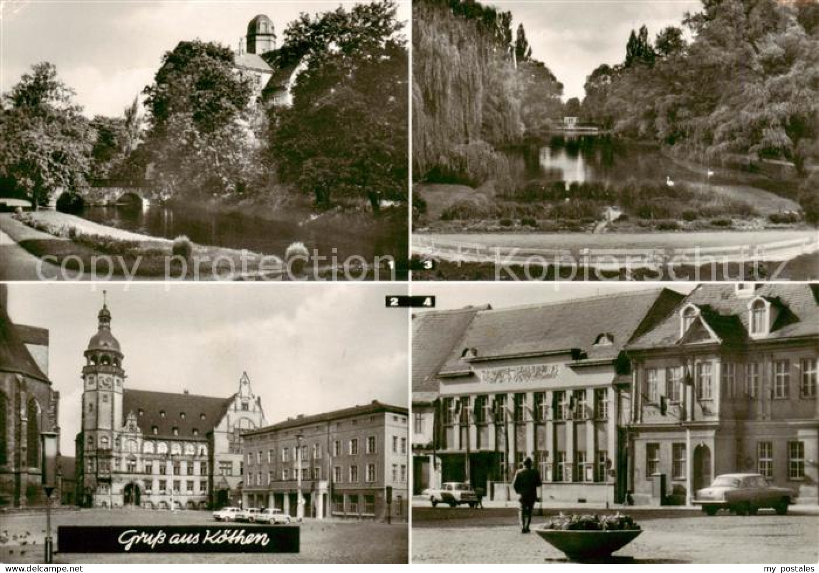 Koethen Anhalt Schlosspark Marktplatz Rathaus Stadthaus Hubertusteich Klubhaus d