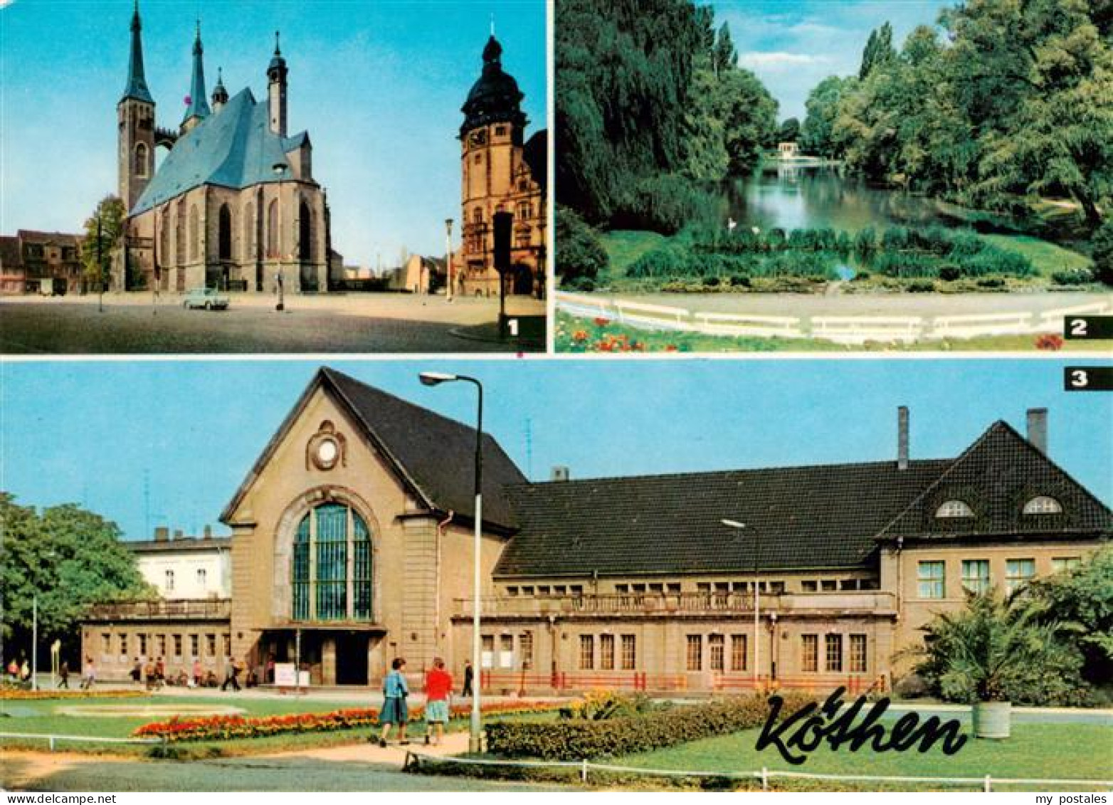 Koethen Anhalt St Jakobskirche Rathaus Hubertusteich Bahnhof